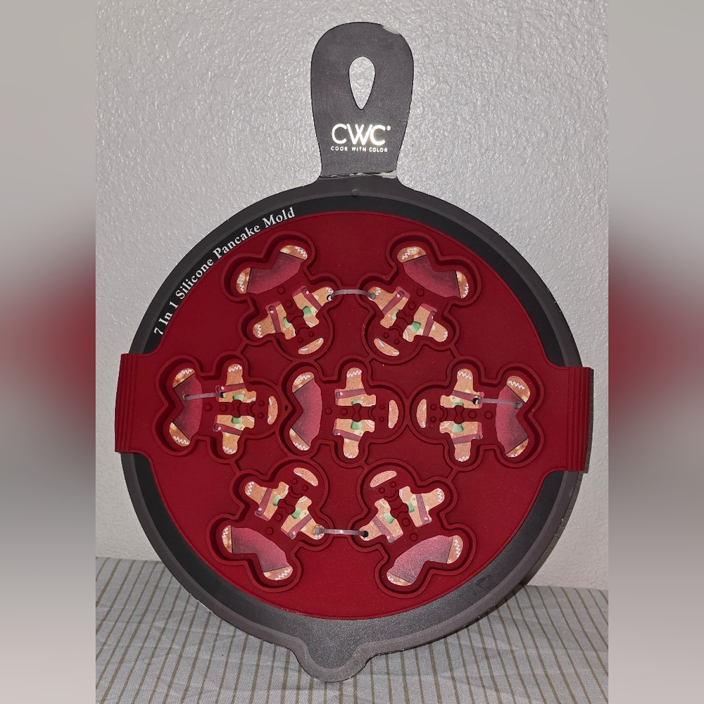 CWC Red Silicone Gingerbread Pancake Mold - Picture 2 of 4